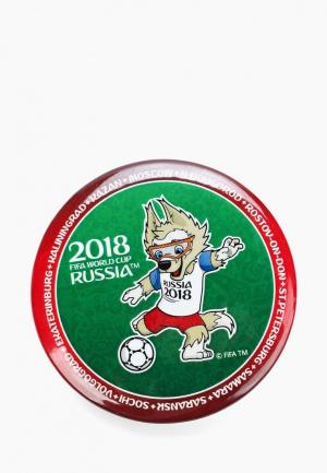 Значок 2018 FIFA World Cup Russia™ Zabivaka. Цвет: зеленый