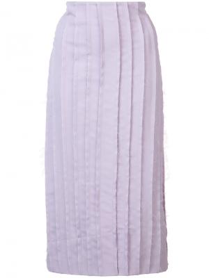 Плиссированная юбка с эффектом потертости Jonathan Cohen. Цвет: розовый и фиолетовый