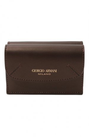 Кожаное портмоне Giorgio Armani. Цвет: коричневый