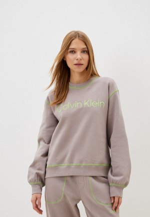 Свитшот домашний Calvin Klein Underwear. Цвет: бежевый