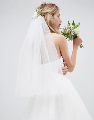 Гребень для волос с вуалеткой Bridal ASOS DESIGN. Цвет: белый