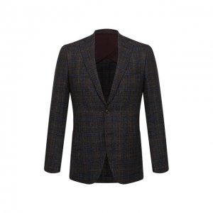 Пиджак из шерсти и шелка Luciano Barbera. Цвет: коричневый