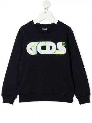 Толстовка с вышитым логотипом Gcds Kids. Цвет: синий