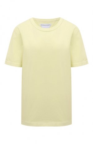 Хлопковая футболка Bottega Veneta. Цвет: жёлтый