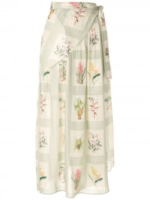 Пляжная юбка с принтом Adriana Degreas. Цвет: разноцветный