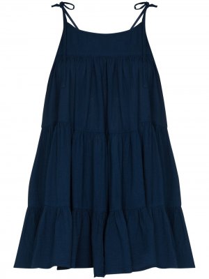 Ярусное платье мини Peri Honorine. Цвет: синий