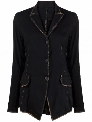 Однобортный пиджак с контрастной отделкой Masnada. Цвет: черный