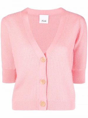 Short-sleeve knitted cardigan Allude. Цвет: розовый