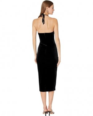 Платье Alisa Midi Velour Dress, черный Bardot