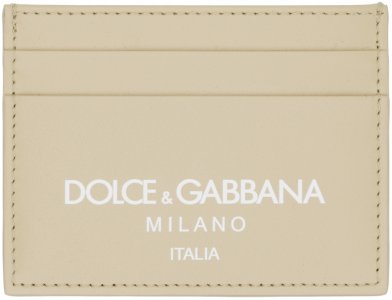 Бежевая визитница с принтом Dolce & Gabbana