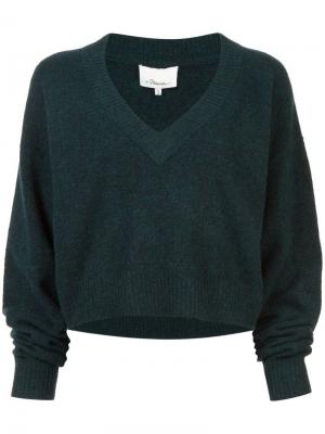Укороченный вязаный свитер 3.1 Phillip Lim. Цвет: зелёный