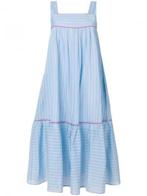 Расклешенное платье в полоску Paul & Joe. Цвет: синий