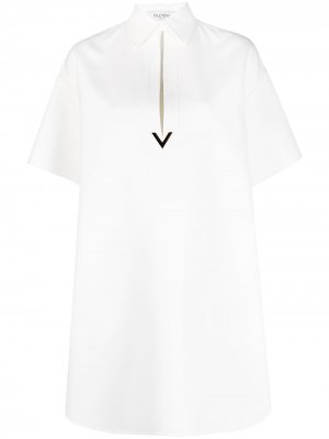 Платье VGold с короткими рукавами Valentino. Цвет: белый