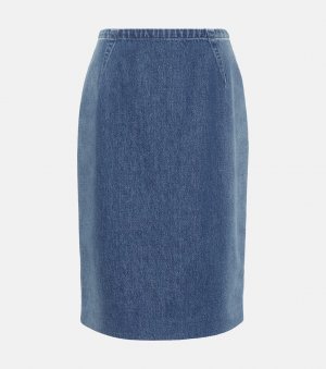 Джинсовая юбка-карандаш, синий Versace