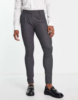 Суперузкие костюмные брюки из ткани премиум-класса с микротекстурой древесного угля Noak