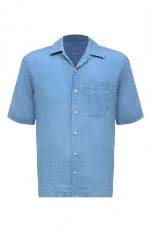 Льняная рубашка 120% Lino. Цвет: голубой