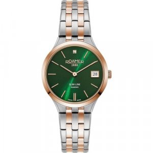 Наручные часы Slime Line Classic 864 857 49 75 50, серебряный, зеленый Roamer. Цвет: зеленый/серебристый