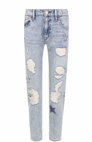 Укороченные джинсы прямого кроя с потертостями Denim&Supply by Ralph Lauren. Цвет: синий