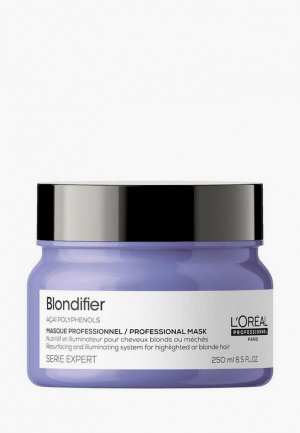 Маска для волос LOreal Professionnel L'Oreal Serie Expert Blondifier Gloss осветленных и мелированных волос, 250 мл. Цвет: прозрачный