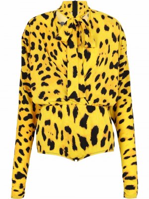 Боди с леопардовым принтом Dolce & Gabbana. Цвет: желтый