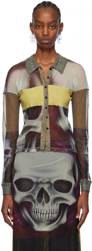 Разноцветная полупрозрачная рубашка-поло , цвет Skull print Ottolinger