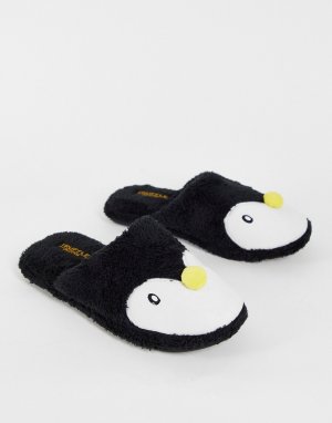 Черные слиперы-мюли в виде пингвинов -Черный цвет Truffle Collection
