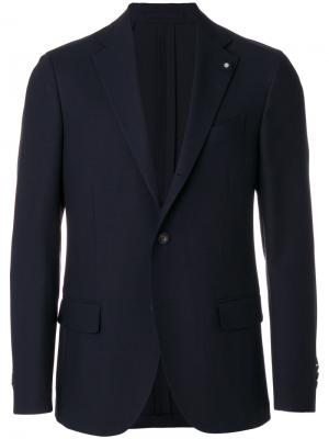 Пиджак с карманами клапанами Lardini. Цвет: синий