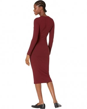 Платье Merissa Rib Midi Dress, бордовый Bardot