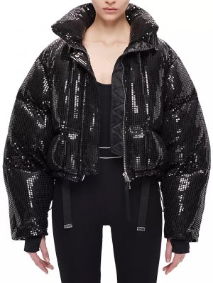 Укороченная куртка-пуховик Disco с пайетками , черный Shoreditch Ski Club