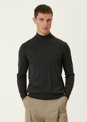 Серый шерстяной свитер с полуводолазкой Kiton. Цвет: серый