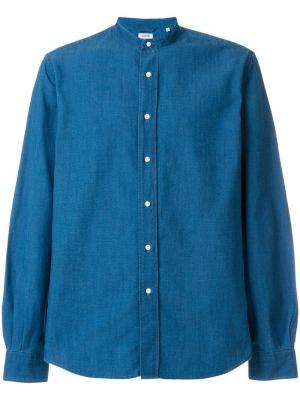 Джинсовая рубашка с воротником-мандарин Aspesi. Цвет: синий