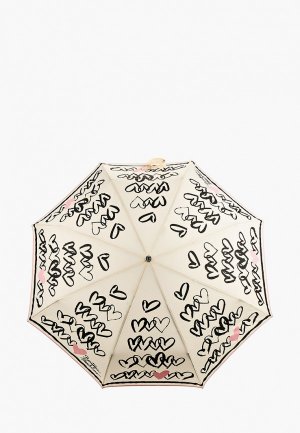 Зонт складной и брелок Moschino. Цвет: бежевый