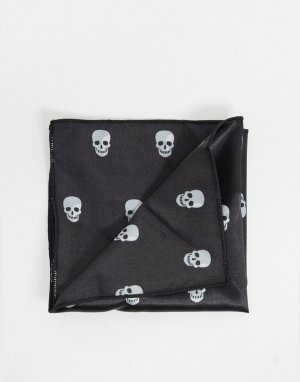 Платок для нагрудного кармана с черепом -Черный цвет Bolongaro Trevor