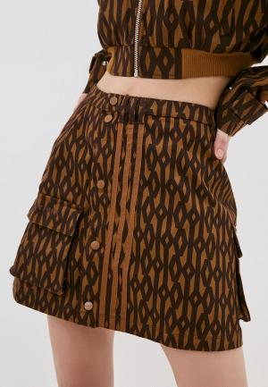 Юбка adidas Originals ICY PARK от X IVY PARK, Monogram Skirt. Цвет: коричневый