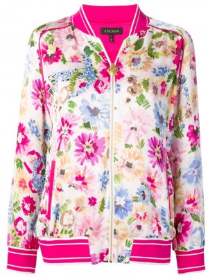 Куртка-бомбер с цветочным принтом Escada