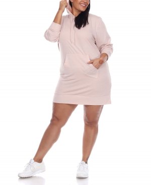 Женское платье-толстовка с капюшоном больших размеров , бежевый White Mark