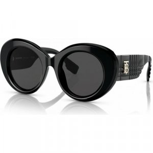 Солнцезащитные очки , круглые, оправа: пластик, с защитой от УФ, для женщин, черный Burberry. Цвет: черный