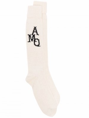 Носки с логотипом Alexander McQueen. Цвет: бежевый