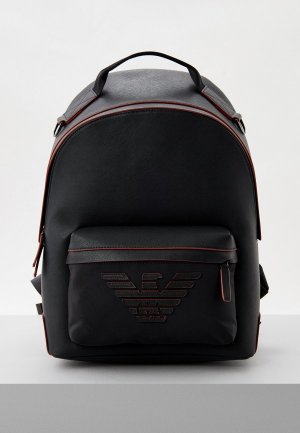 Рюкзак Emporio Armani BLACK/ORANGE DETAIL. Цвет: черный