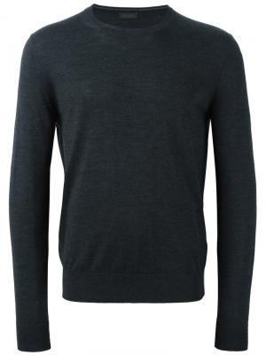 Пуловер с длинными рукавами Z Zegna. Цвет: серый