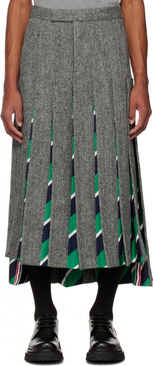 Серая юбка со складками Thom Browne