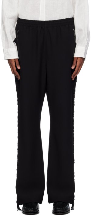 Черные спортивные брюки с бахромой , цвет Black Needles
