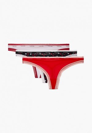 Трусы 3 шт. Calvin Klein Underwear THONG. Цвет: разноцветный
