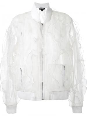 Куртка-бомбер с прозрачными панелями Nicopanda. Цвет: белый