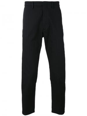 Полосатые классические брюки Pence. Цвет: чёрный