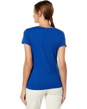Рубашка U.S. POLO ASSN. Scallop Edge Trim V-Neck Tee Shirt, цвет Sodalite Blue