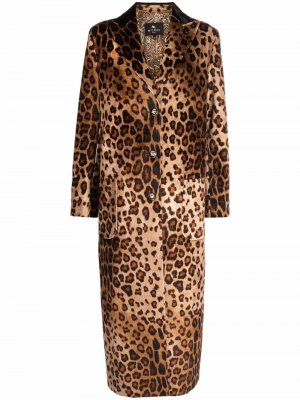 Пальто с леопардовым принтом ETRO. Цвет: бежевый