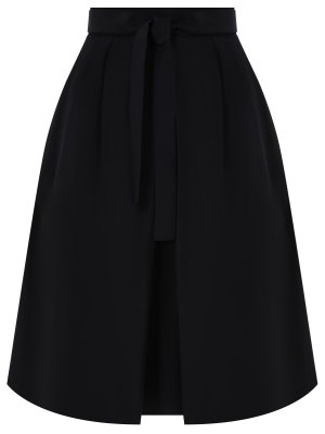 Шелковая юбка-миди PRADA. Цвет: черный