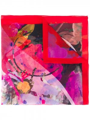 Платок с абстрактным цветочным принтом Paul Smith. Цвет: розовый