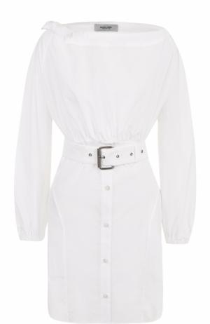 Удлиненная хлопковая блуза с поясом Rachel Comey. Цвет: белый